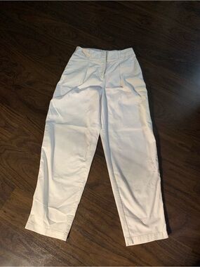 White Pleated Trousers wide leg